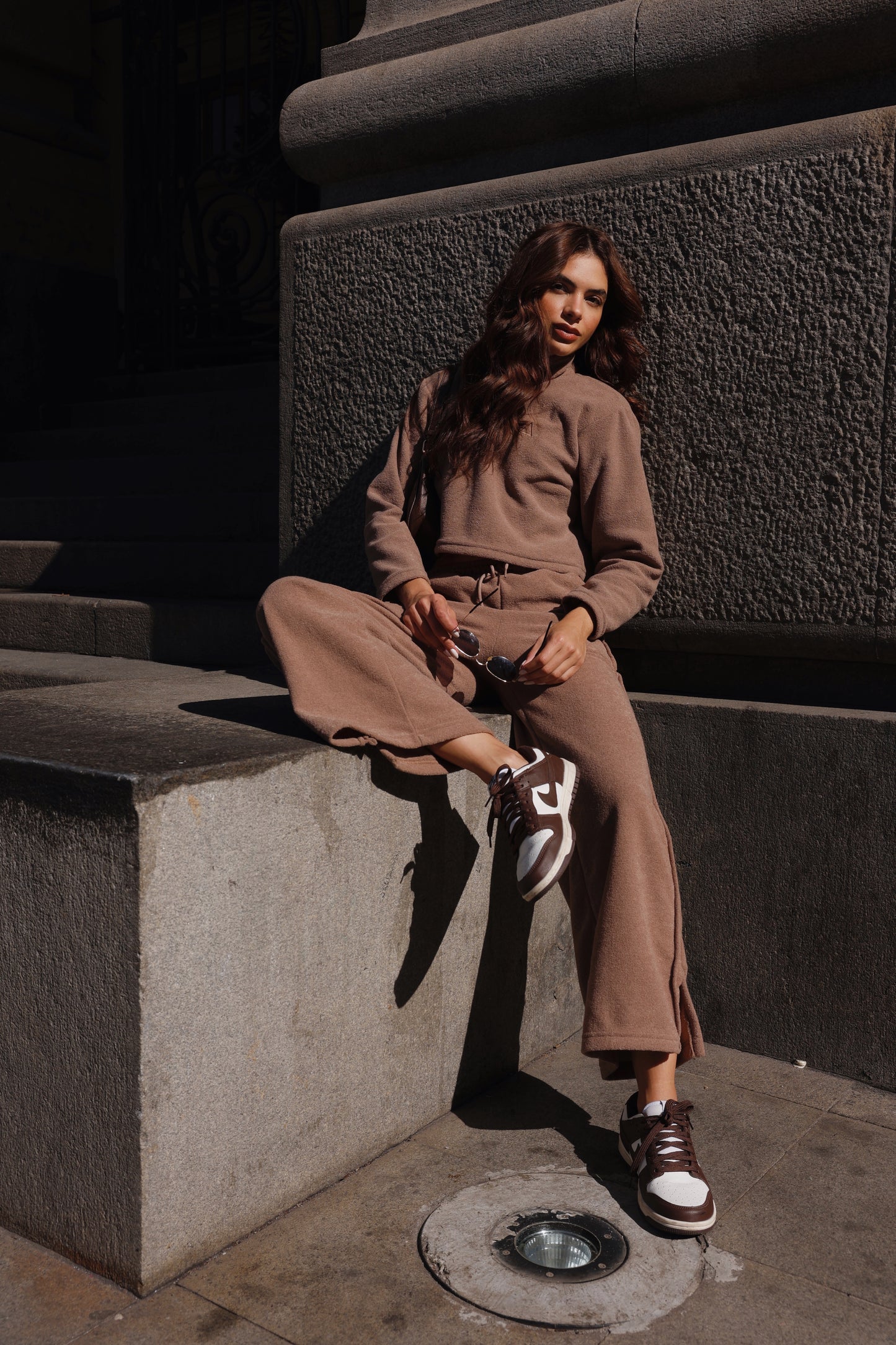 Wide Leg Boucle Brown