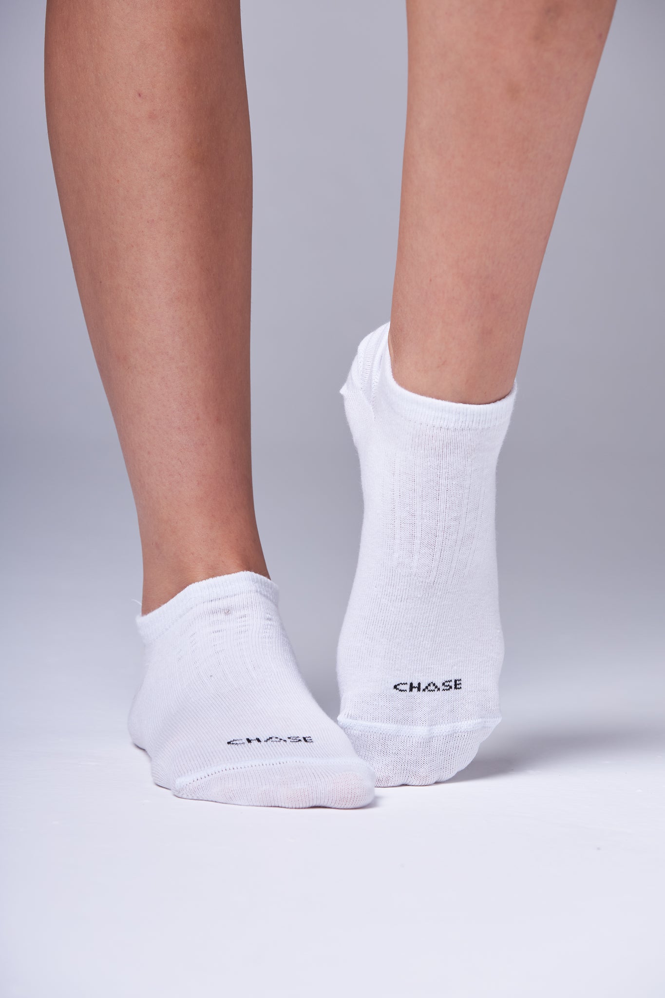 Meia Chase Low White