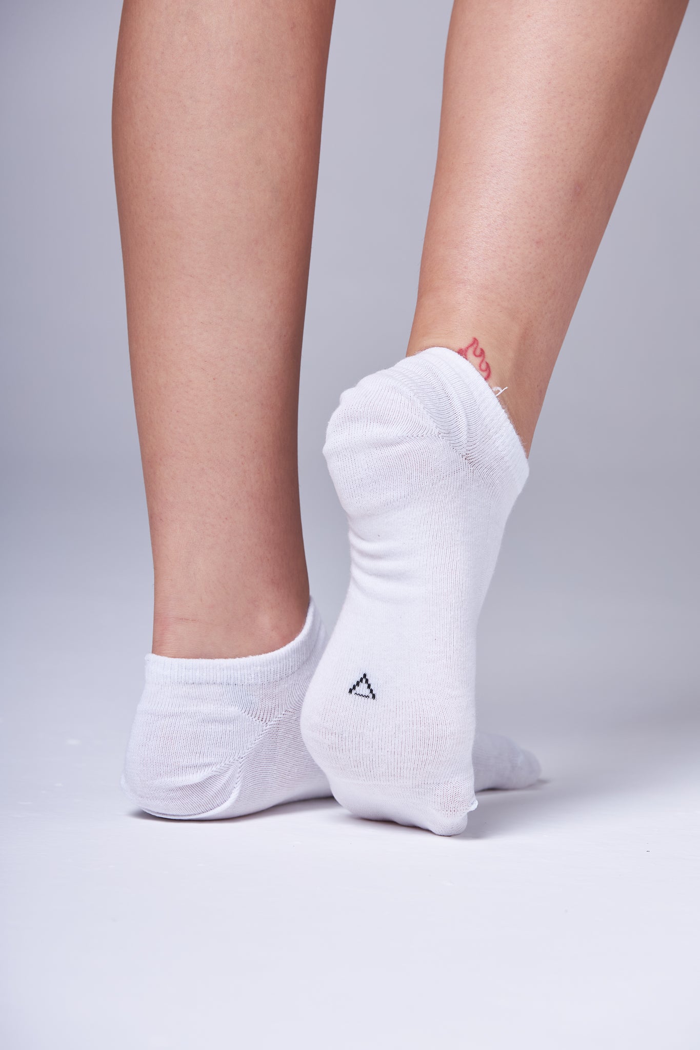 Meia Chase Low White