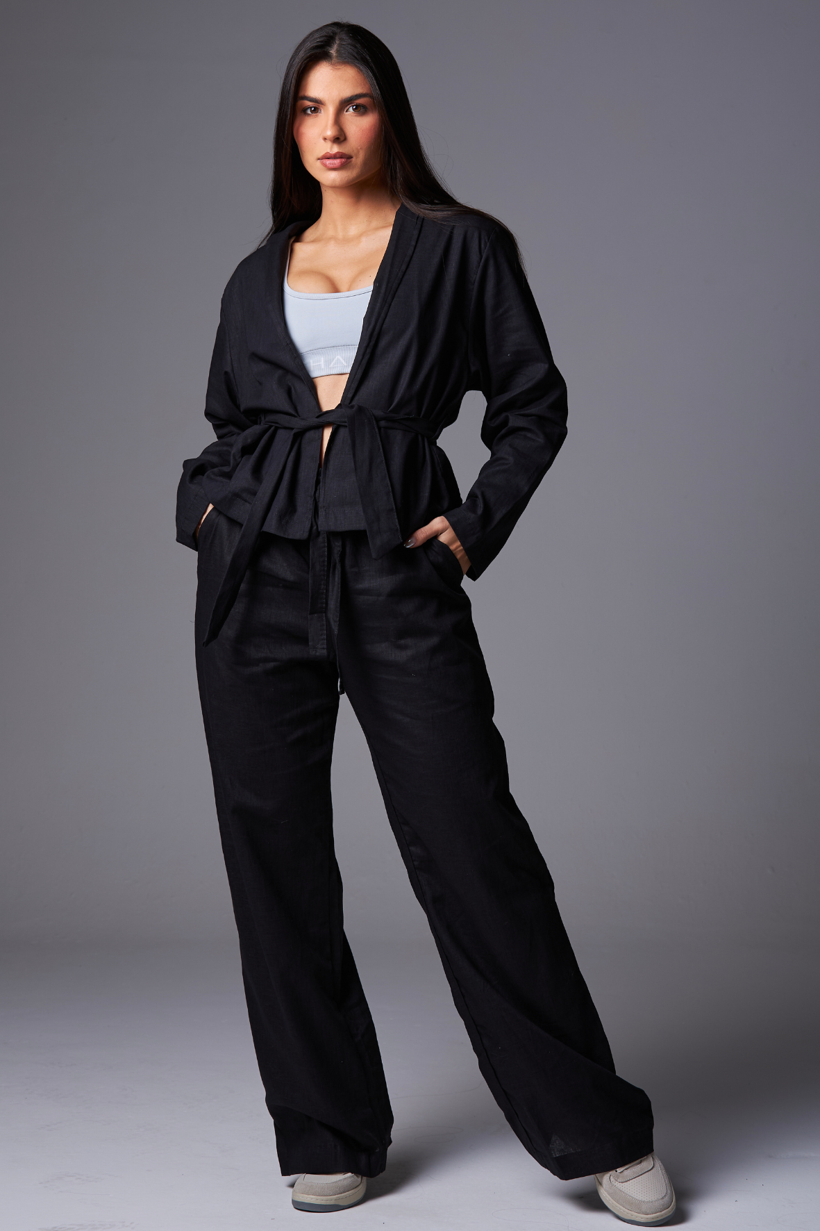Wide leg Linho Black