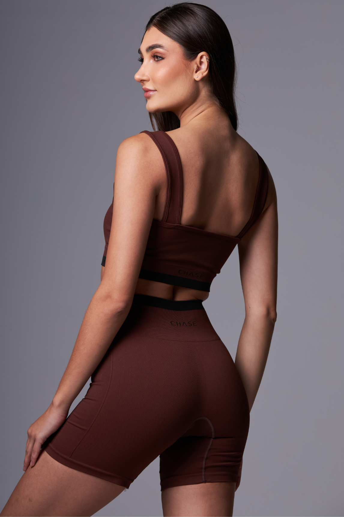 Top Stripe Seamless DarkBrown&Black