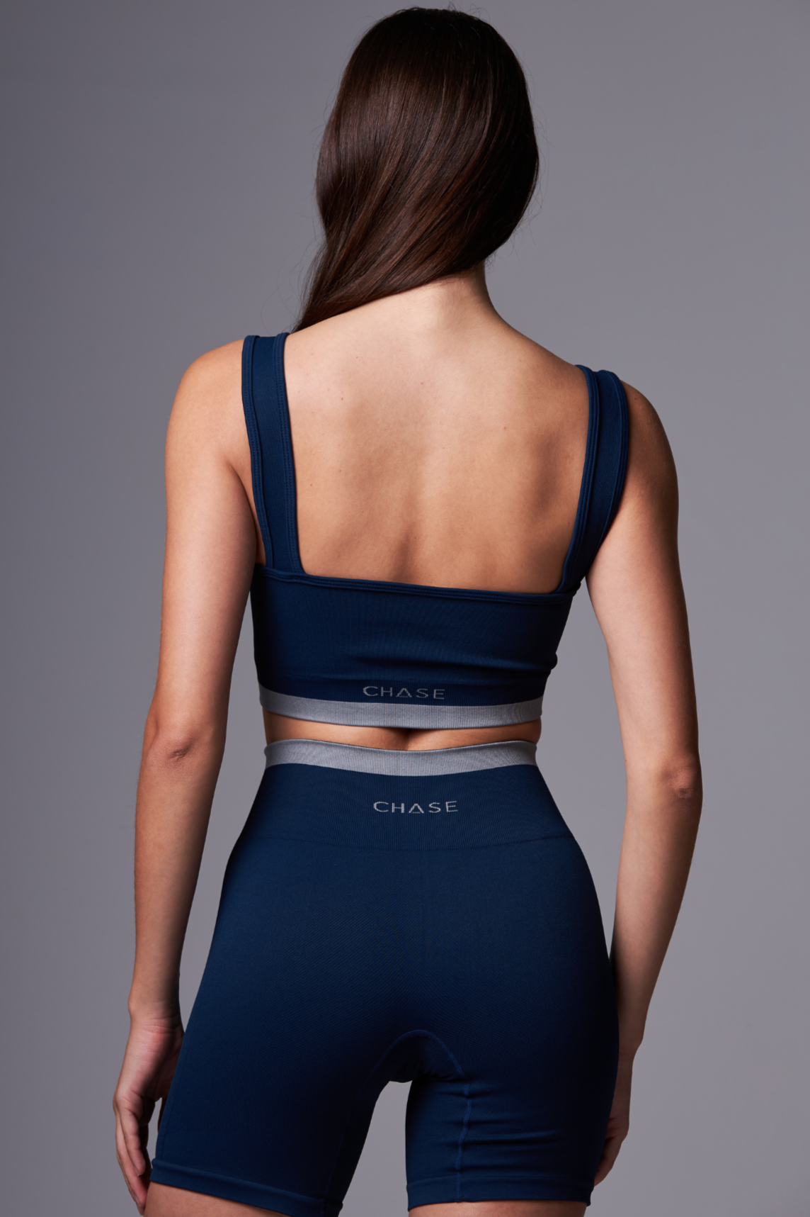 Top Stripe Seamless Azul Marinho&Rhodium
