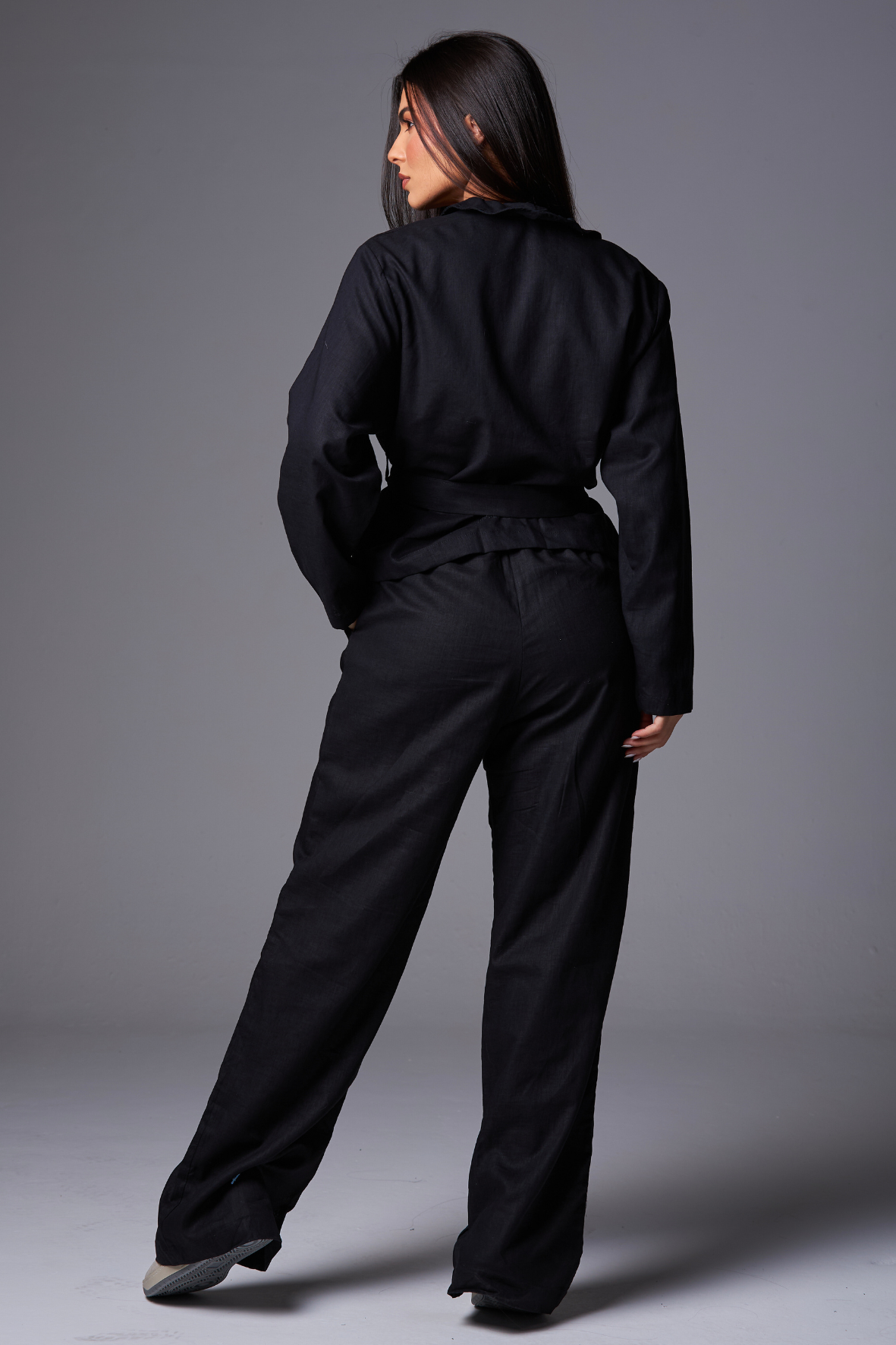 Wide leg Linho Black