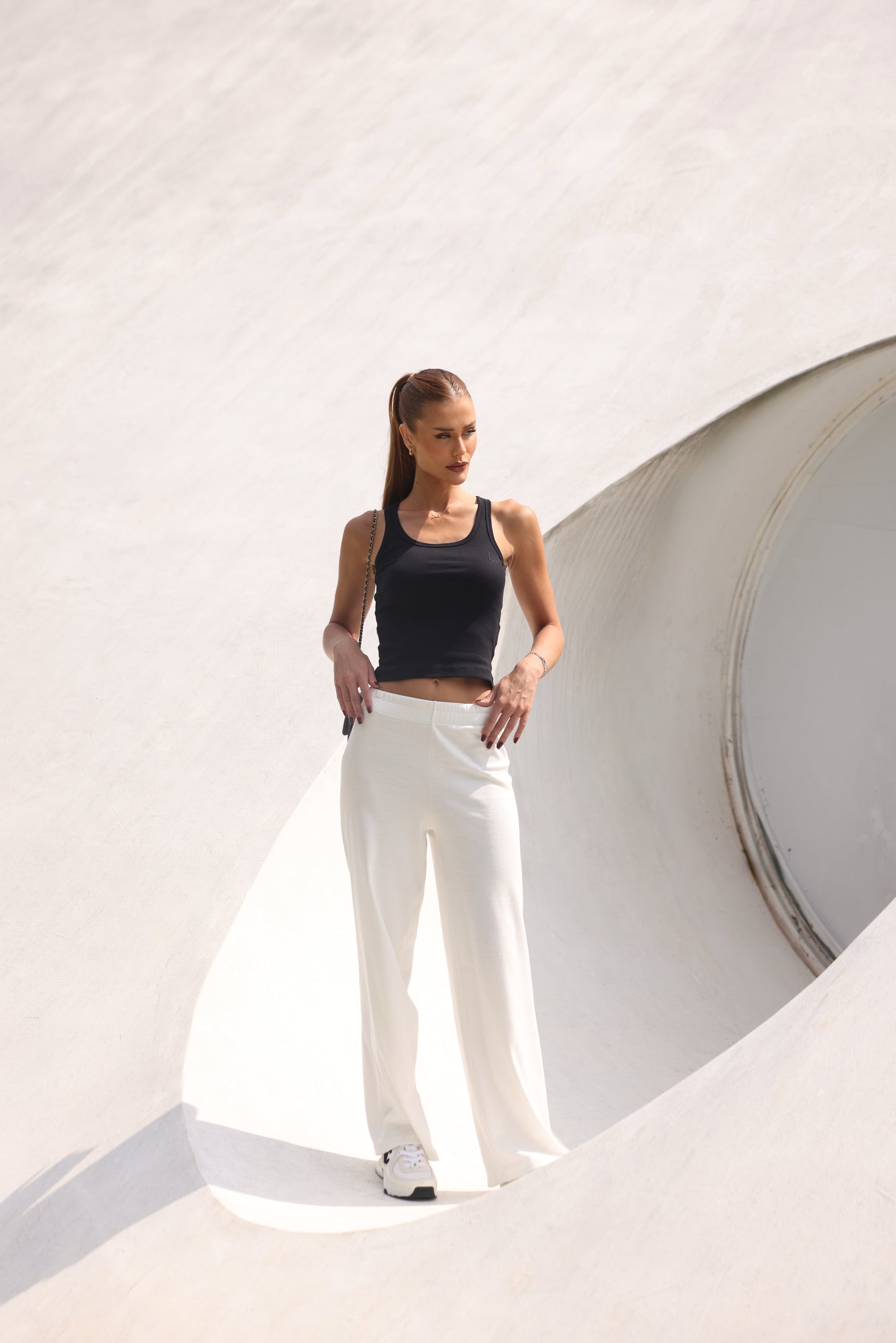 Hight Waist Wide Leg White