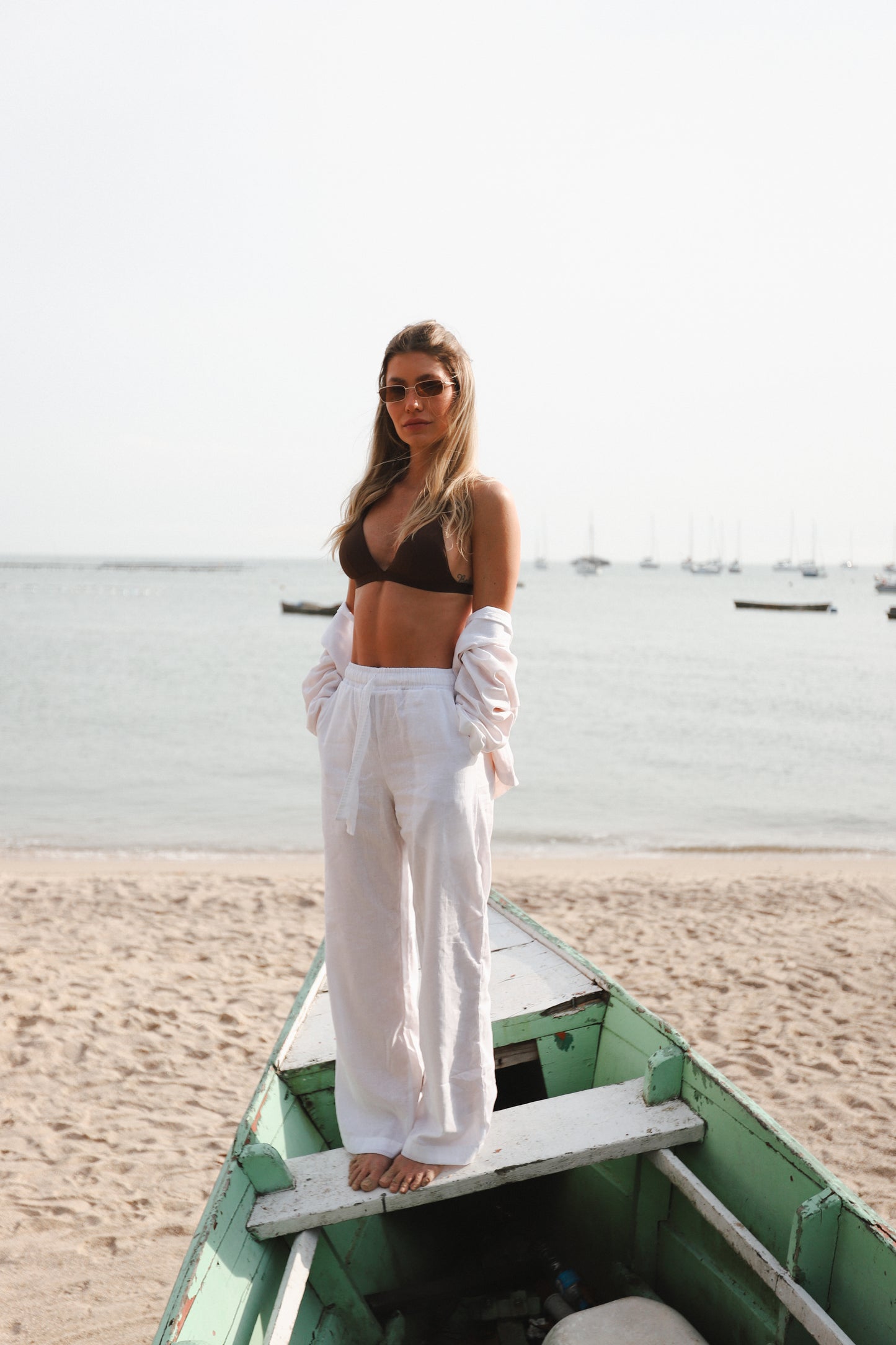 Wide leg Linho White
