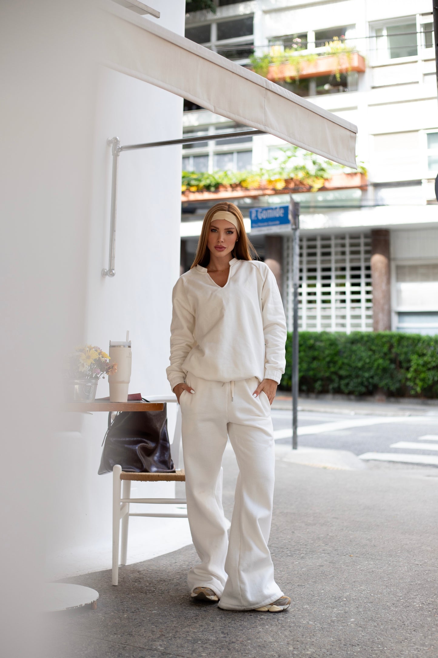 Calça Moletom Straight Flare Off White