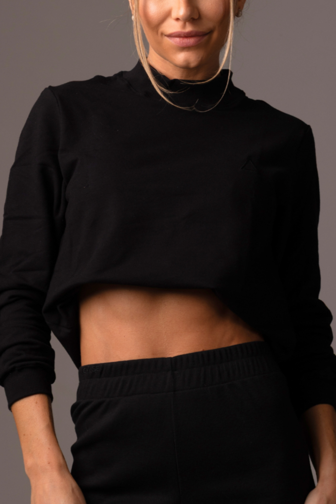 Pullover Mock Neck - Black
