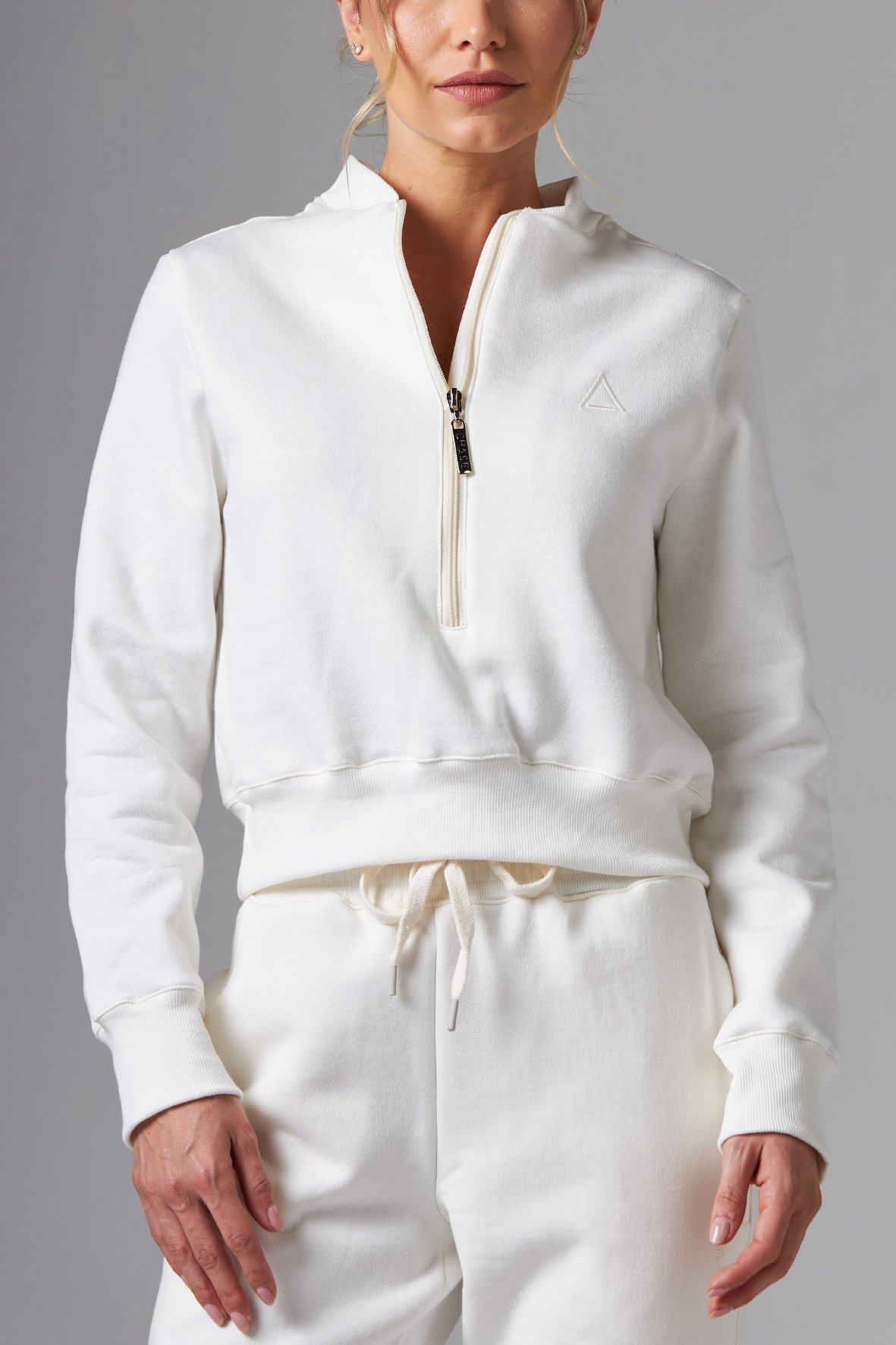 Casaco Moletom Zip Off White