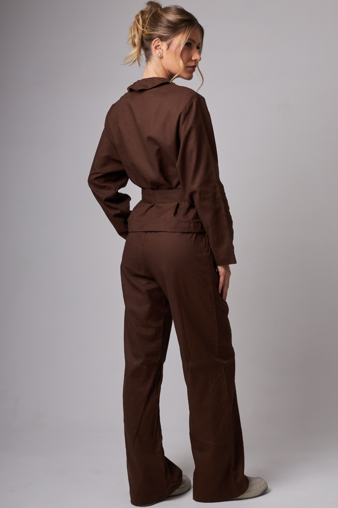 Wide leg Linho Dark Brown