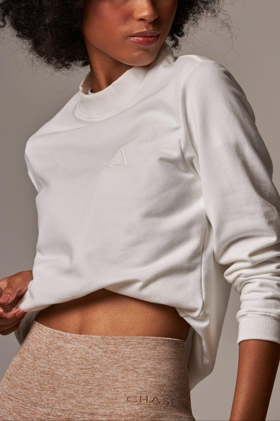 Pullover Mock Neck - Branco - chasebrasil.com