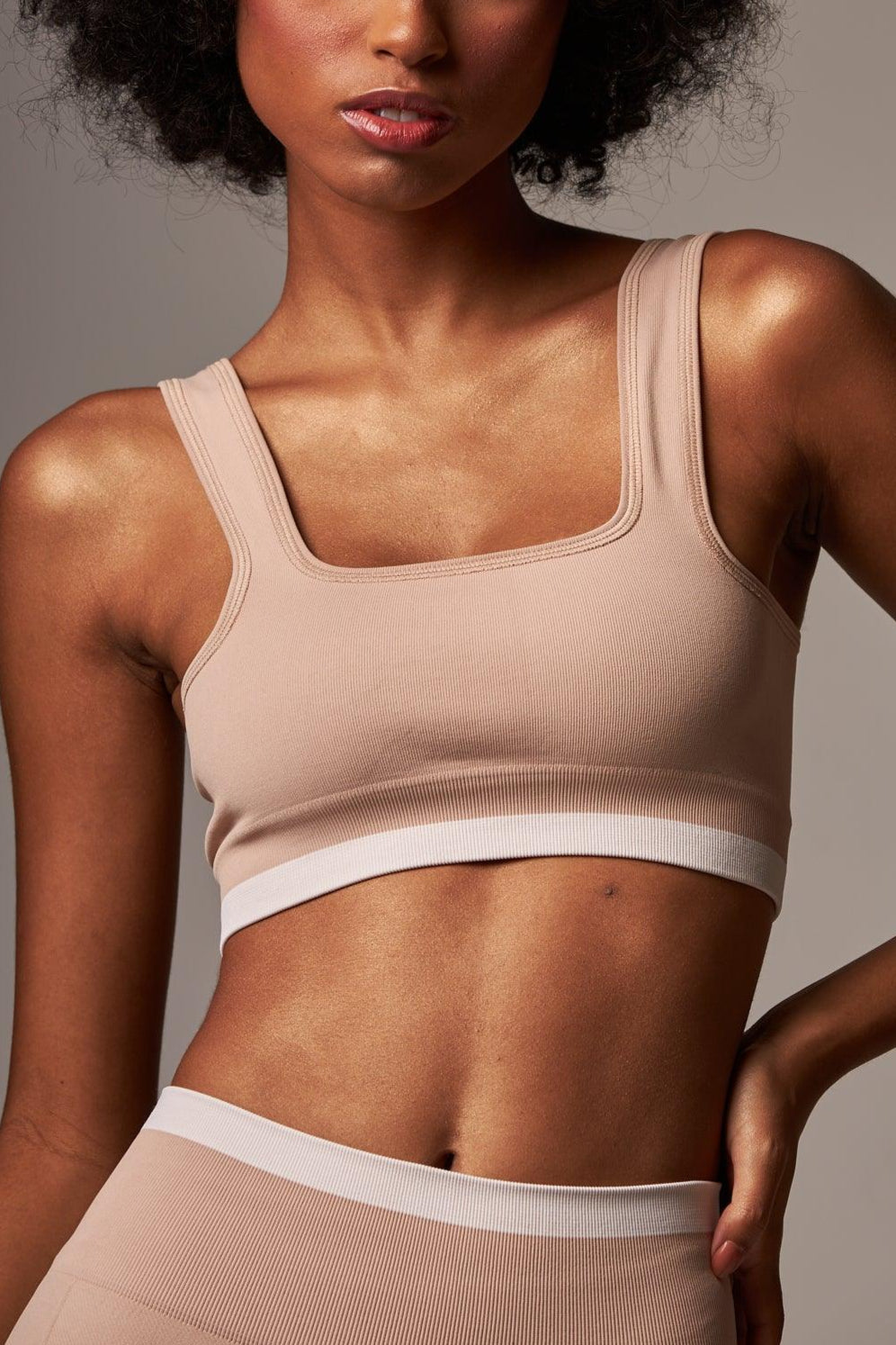 Top Stripe Seamless Brown Nude - chasebrasil.com