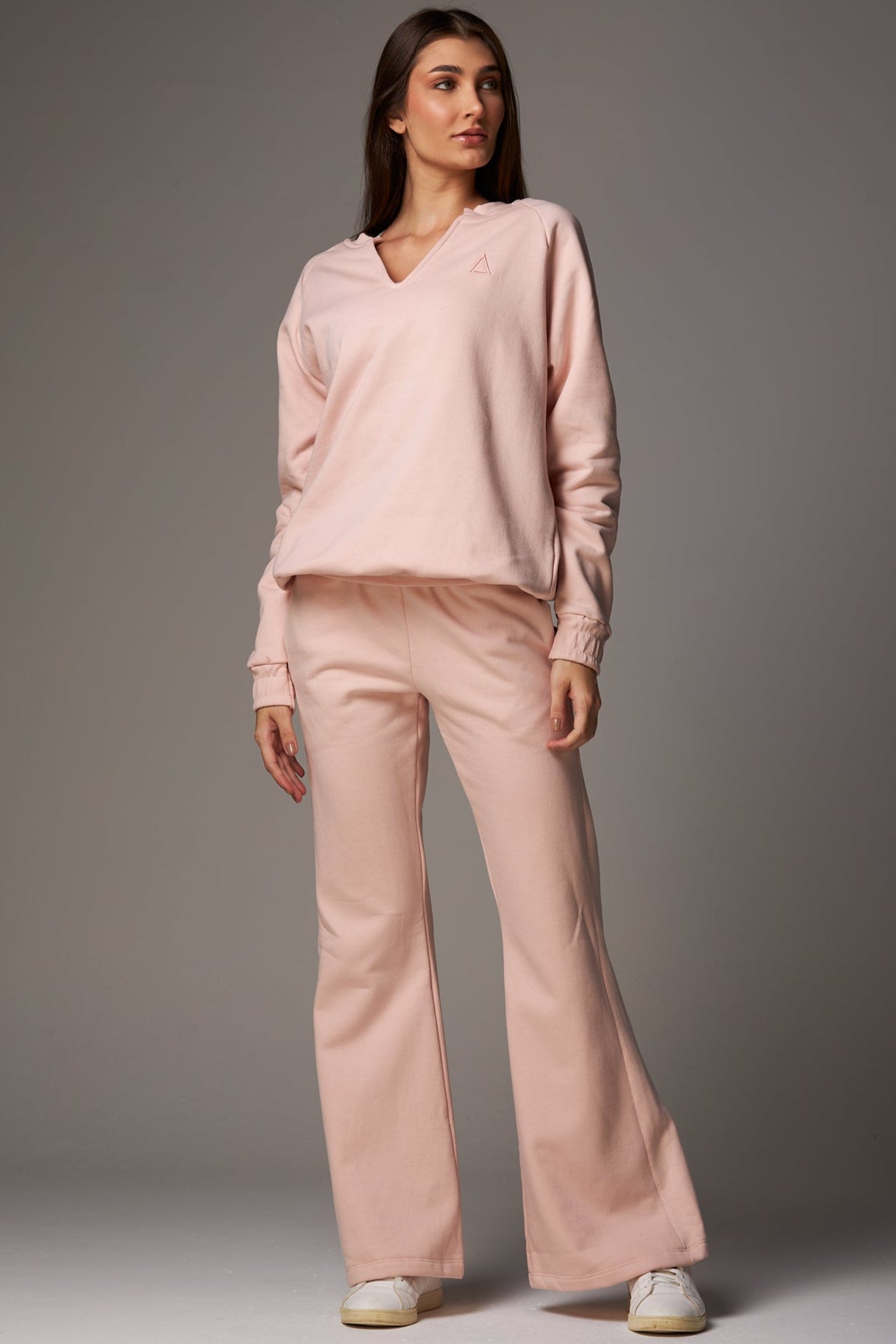 Calça Moletom Straight Flare Light Pink