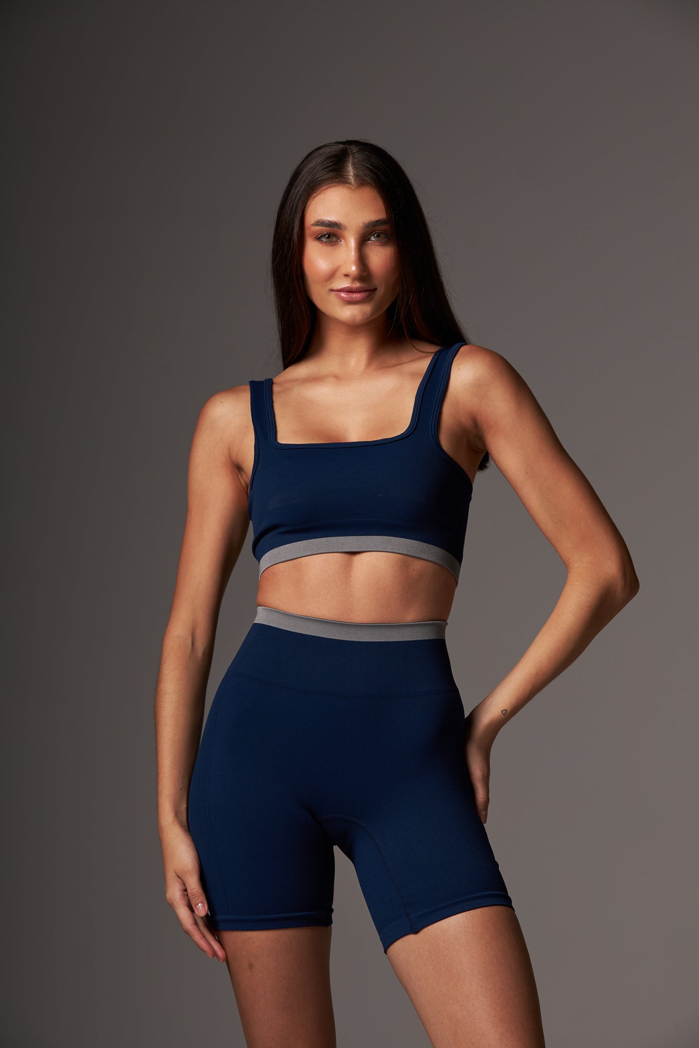 Short Stripe Seamless Phantom Blue