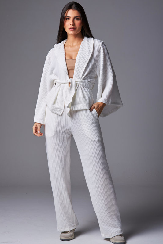 Wide Leg Light Tricot White