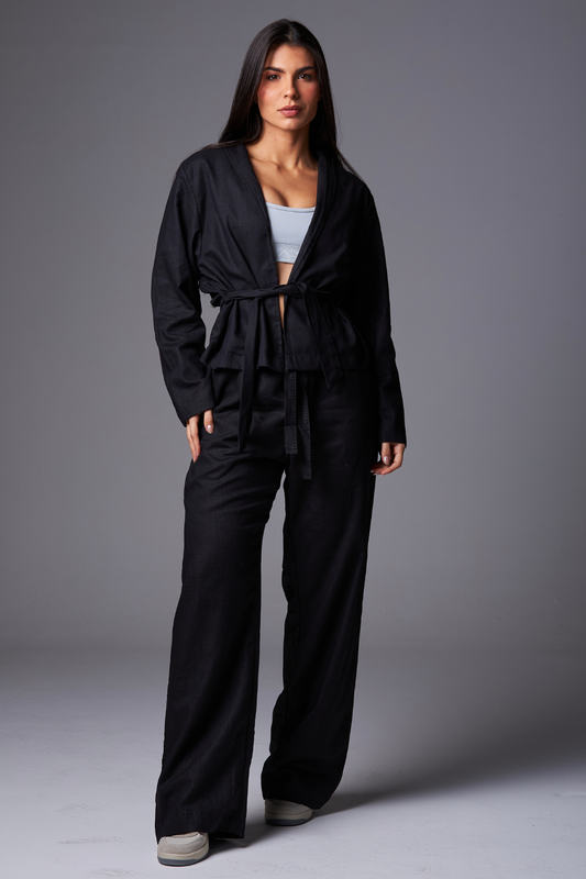 Wide leg Linho Black