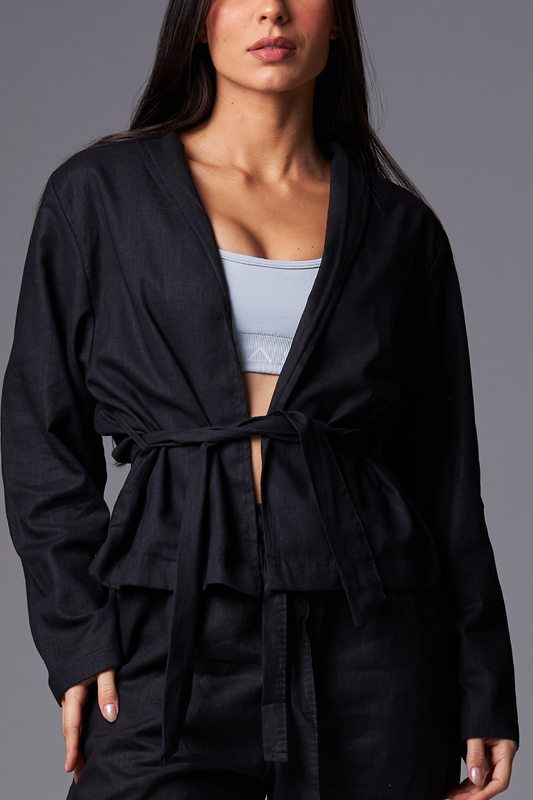 Kimono Linho Black