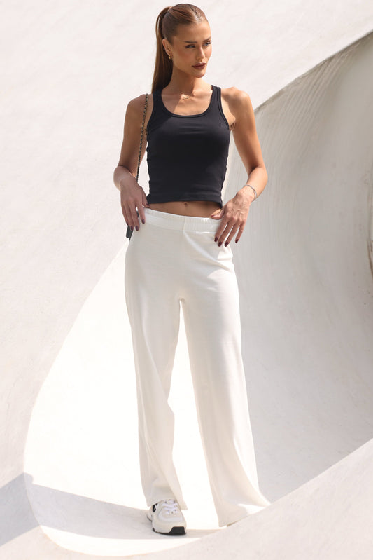 Hight Waist Wide Leg White