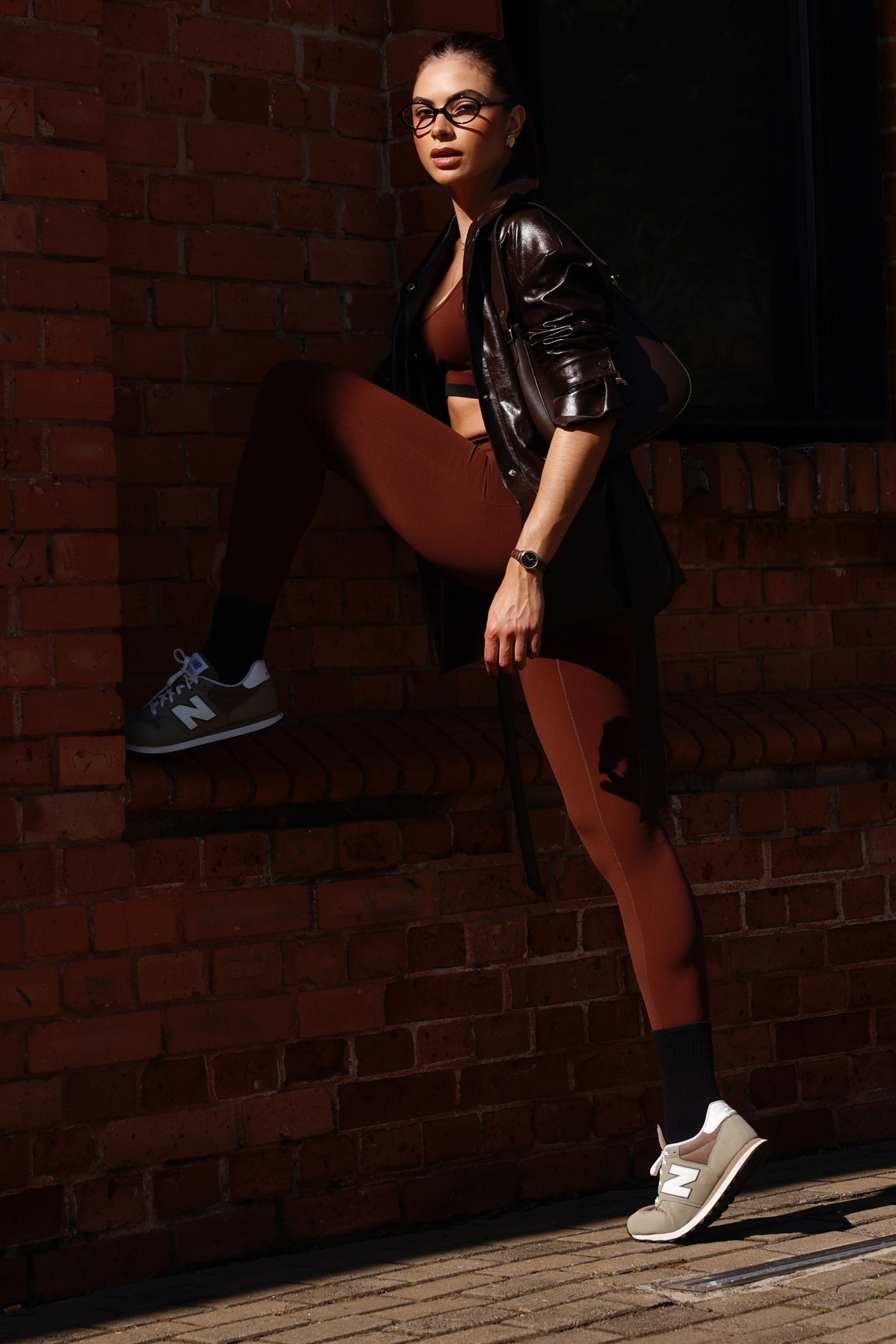 Top Stripe Seamless DarkBrown&Black