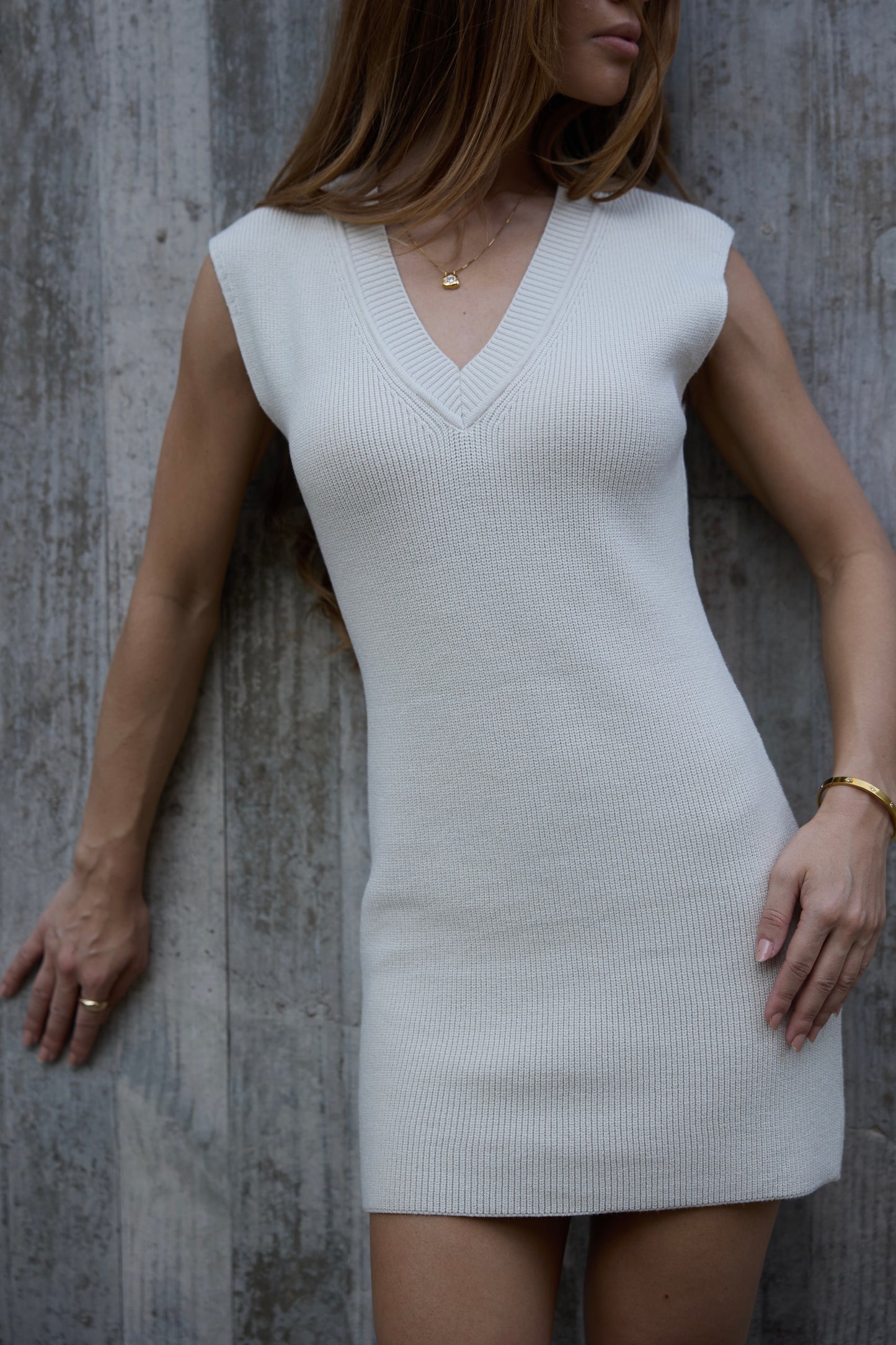 Tricot Line Dress Nude