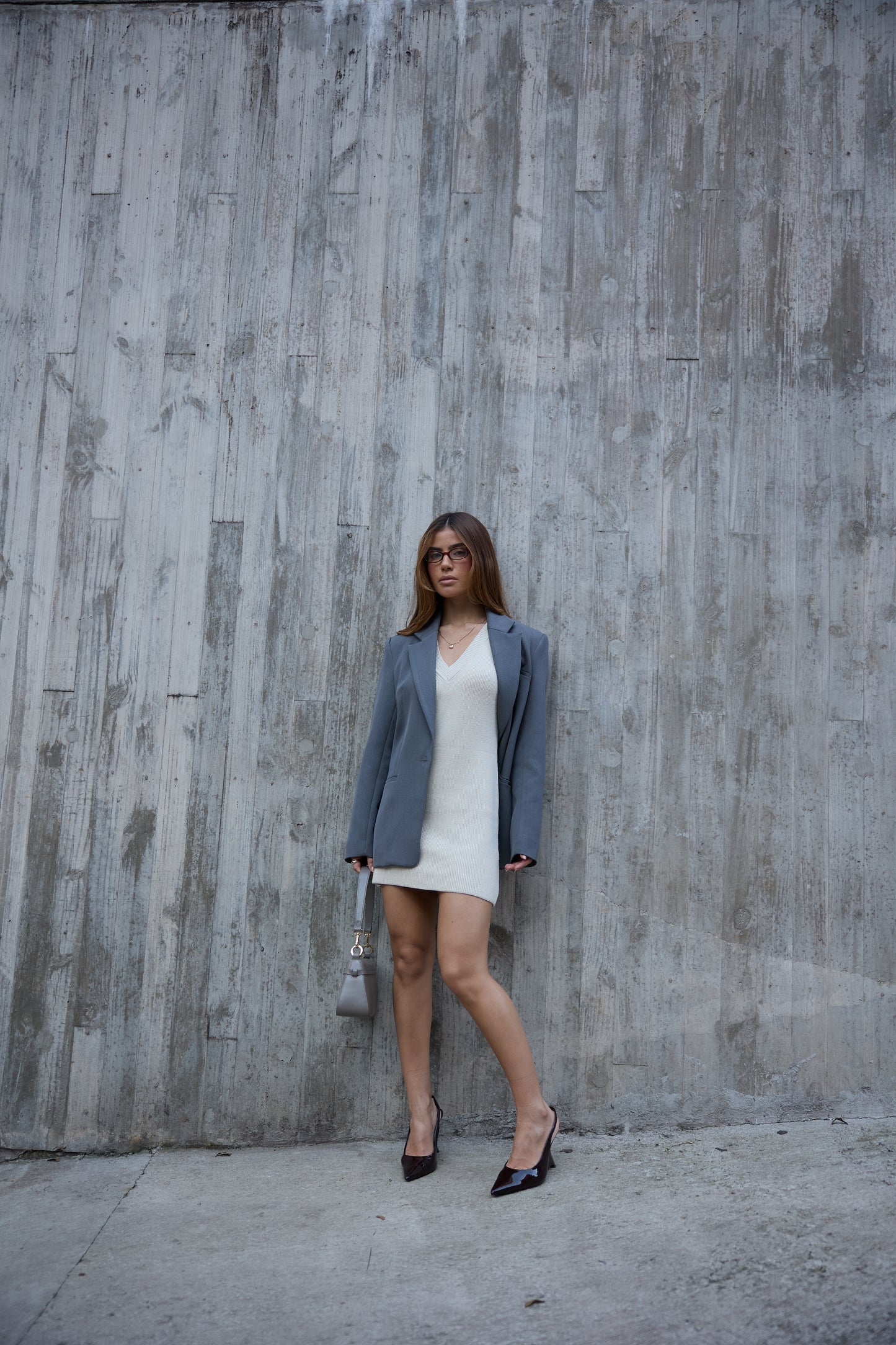 Tricot Line Dress Nude