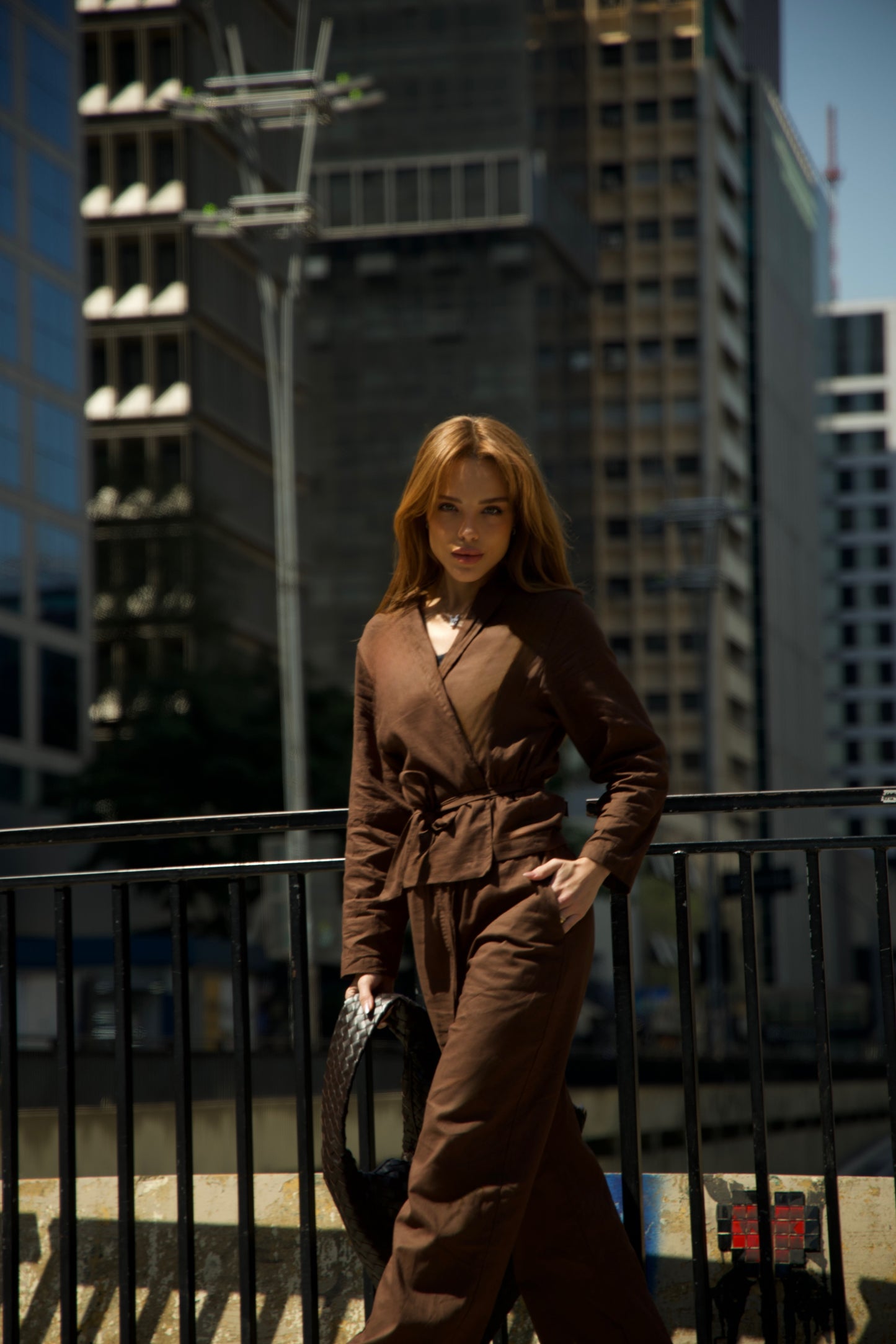 Kimono Linho Dark Brown