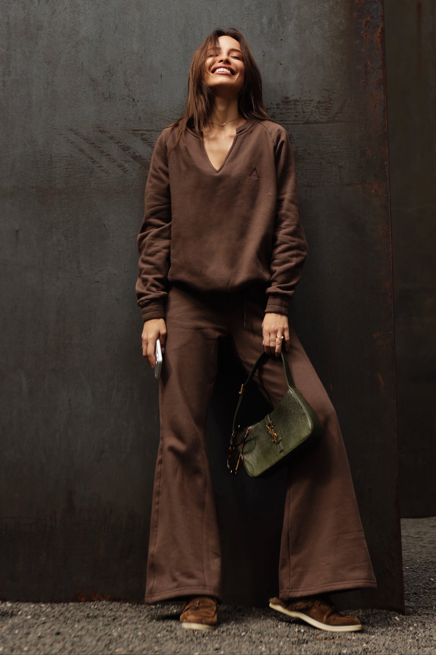 Calça Moletom Straight Flare Chocolate Martini
