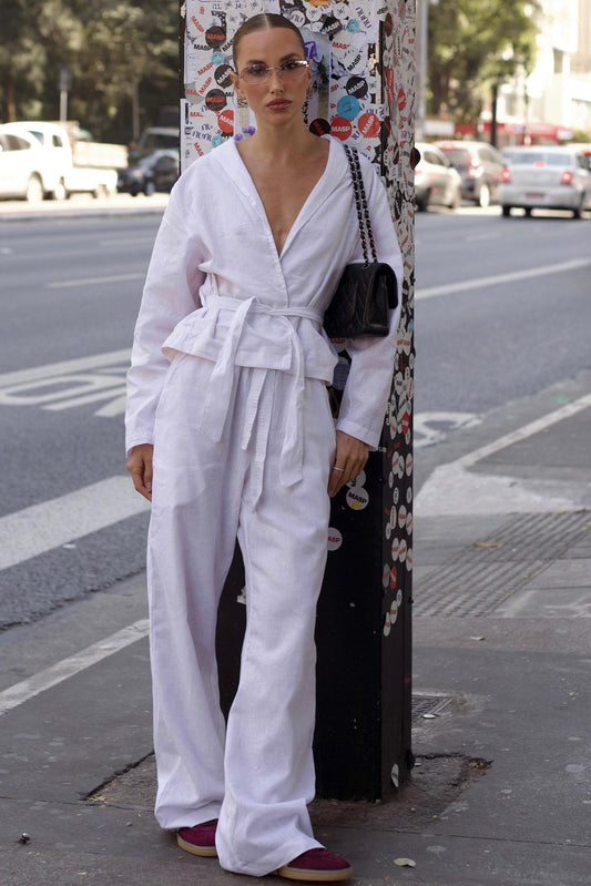 Wide leg Linho White