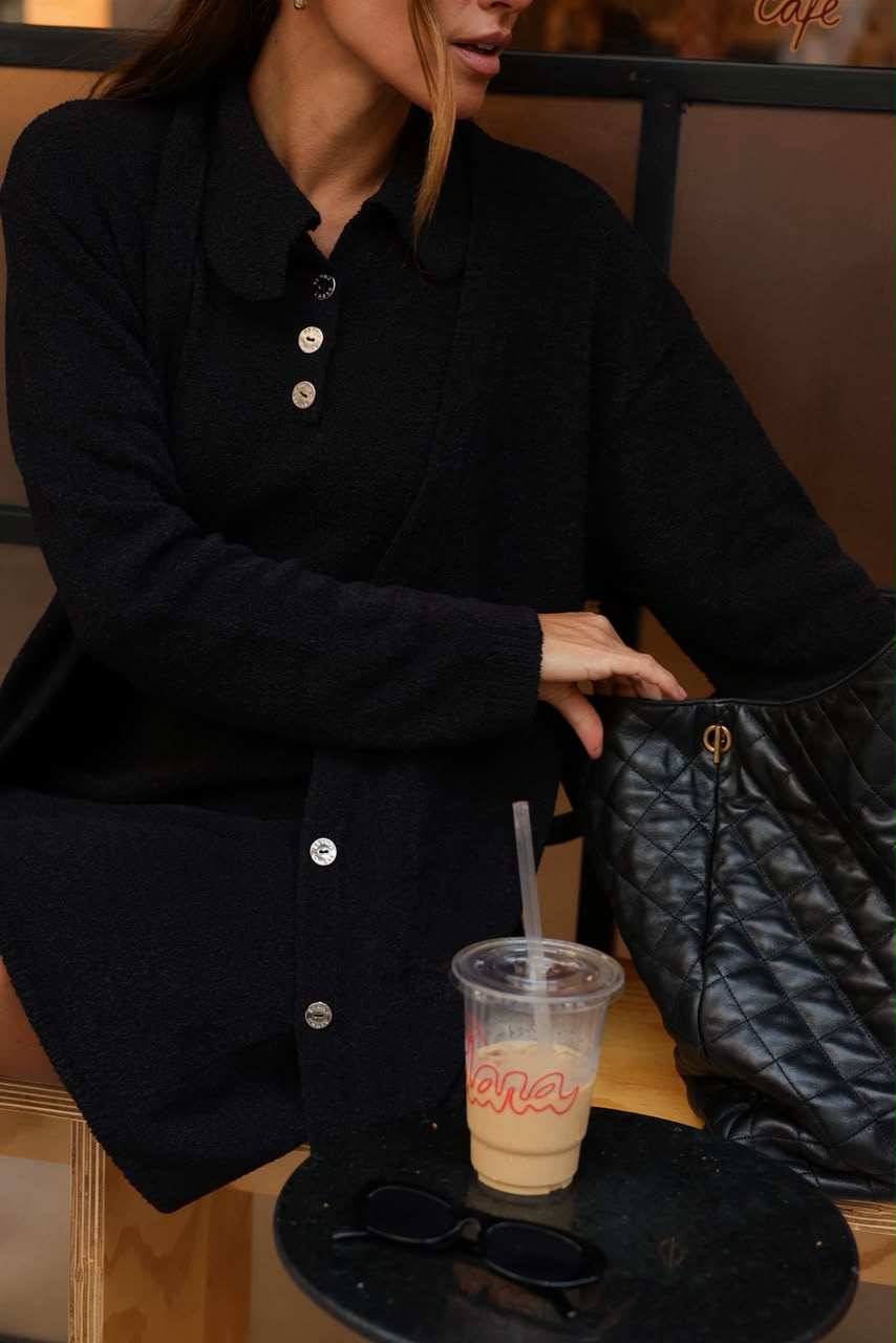 Tricot Classic Cardigan Black