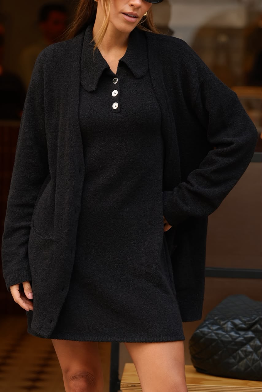 Tricot Classic Cardigan Black