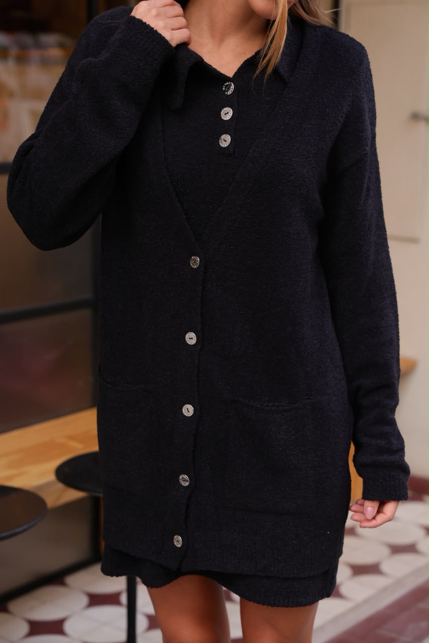Tricot Classic Cardigan Black