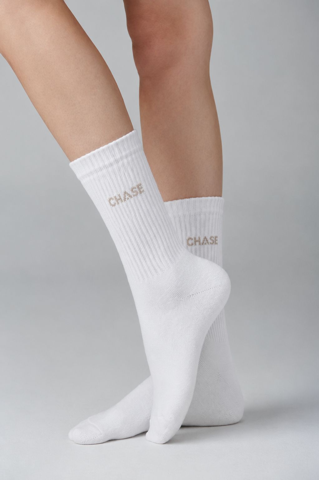 Meia Chase Pro White&Gray