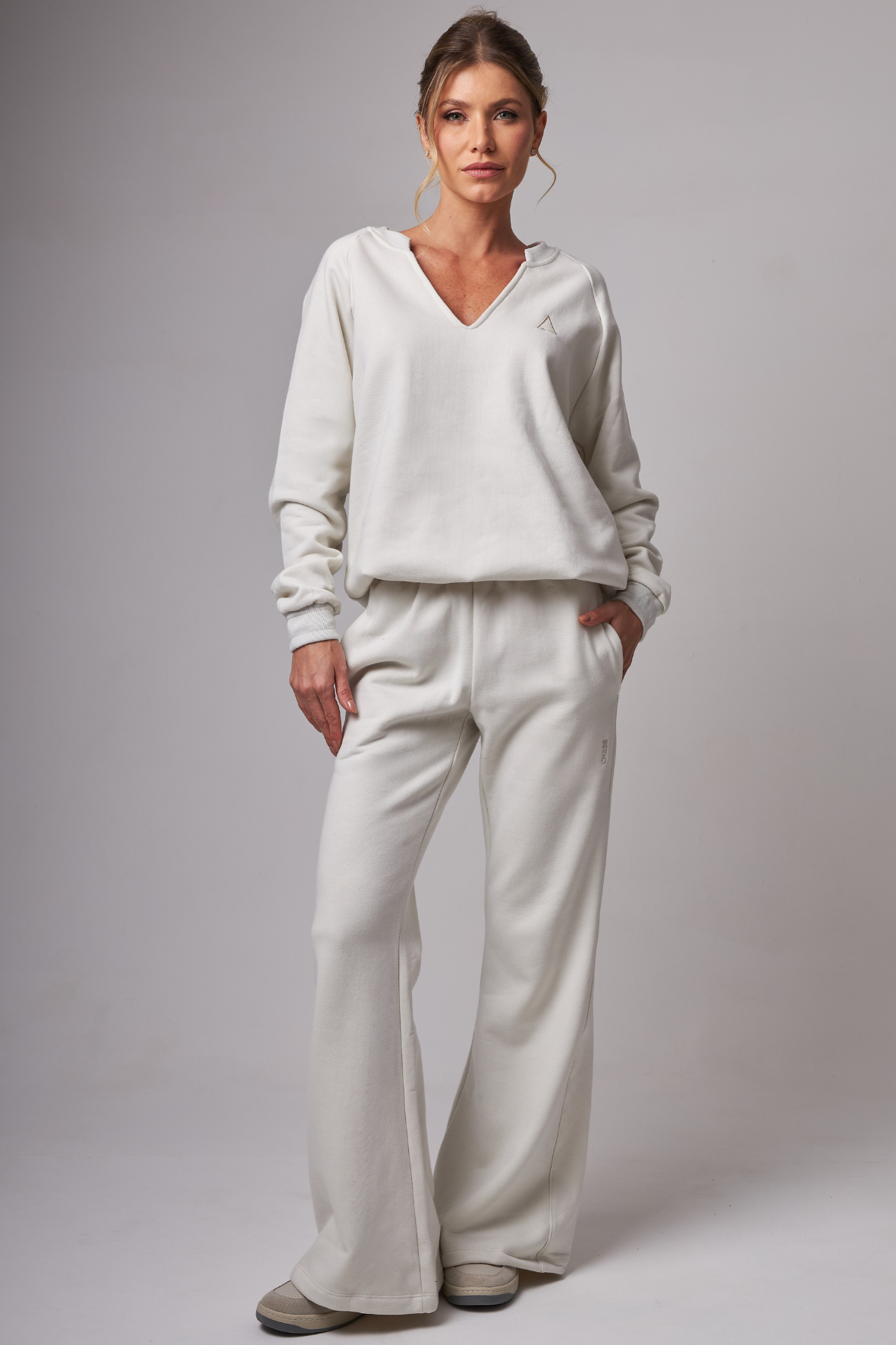 Calça Moletom Straight Flare Foggy