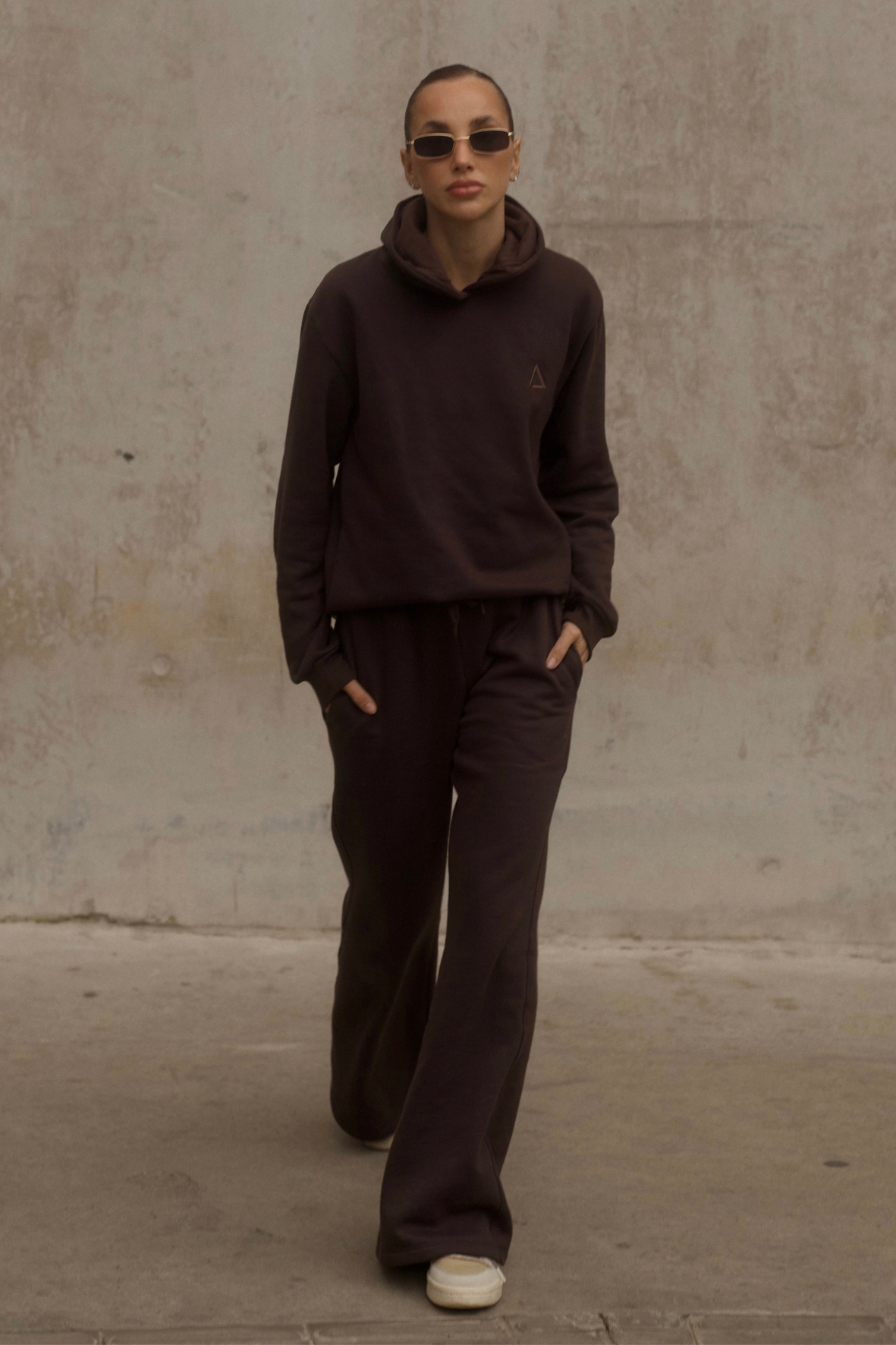 Calça Moletom Straight Flare Dark Brown