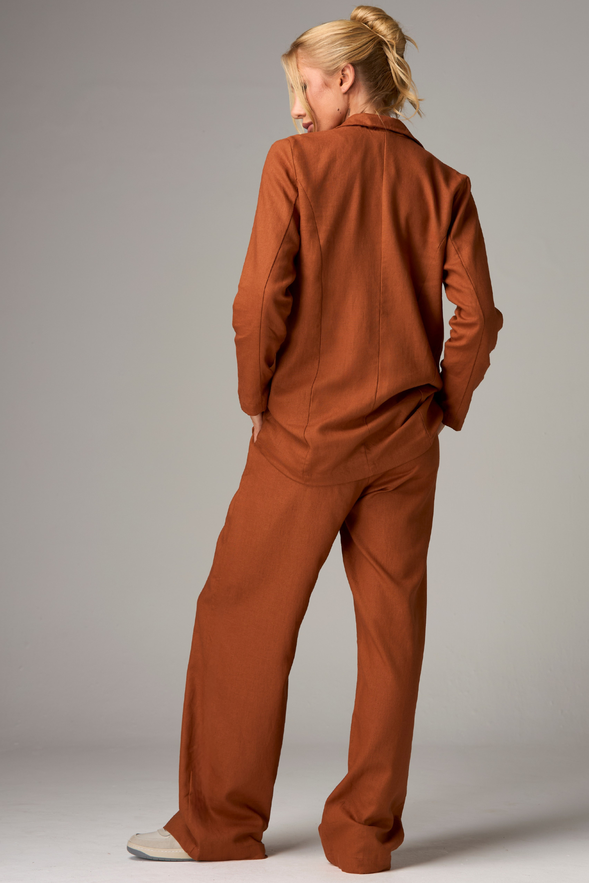 Calça Wide Pants Linho Brown