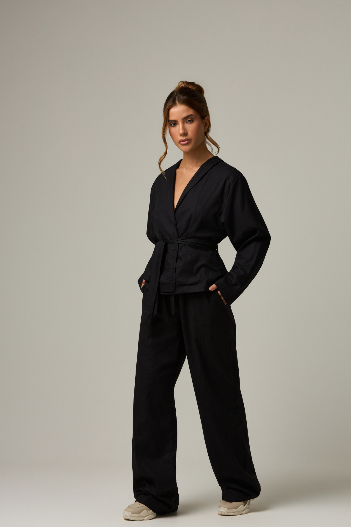 Kimono Linho Black