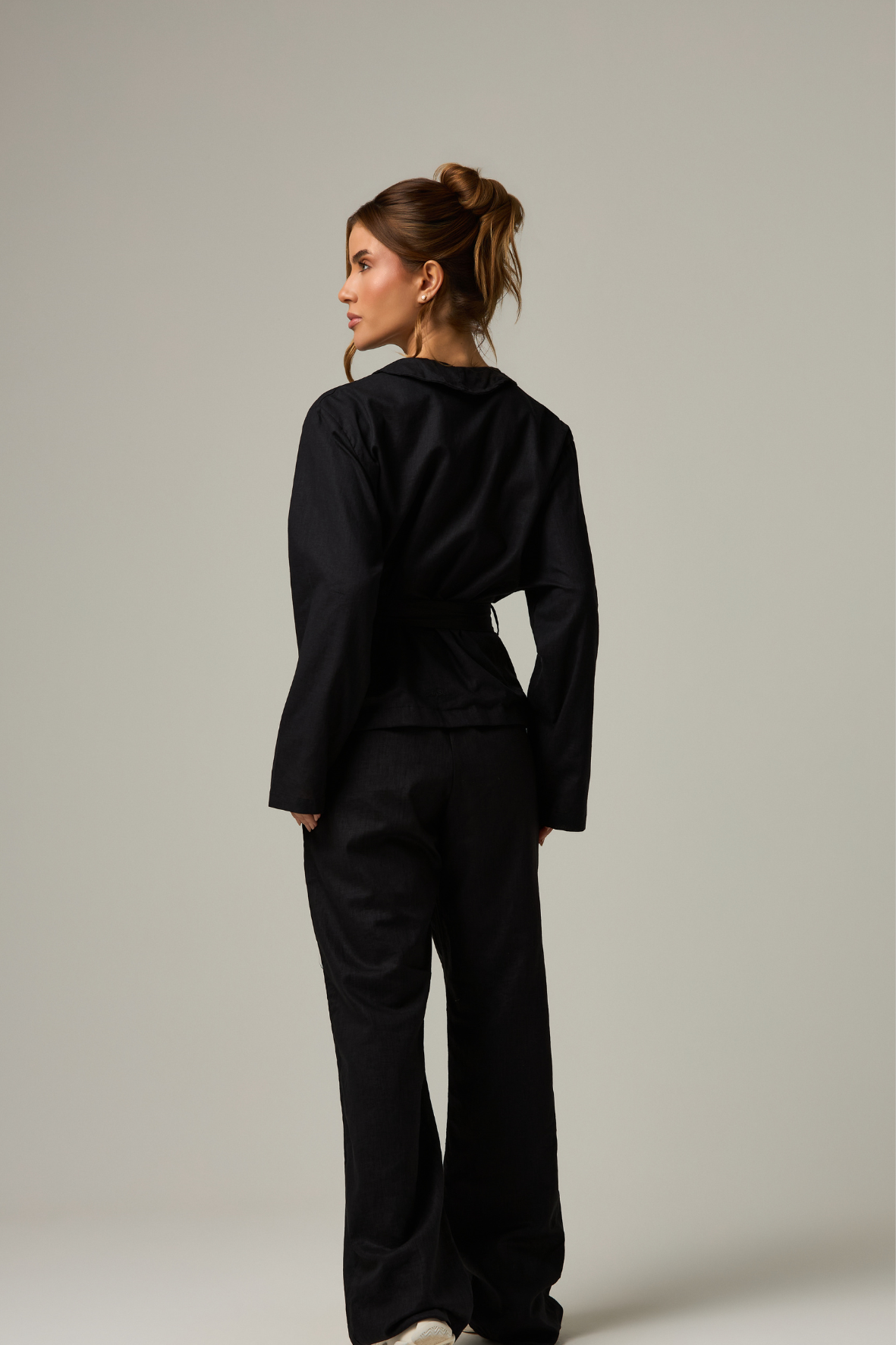 Wide leg Linho Black