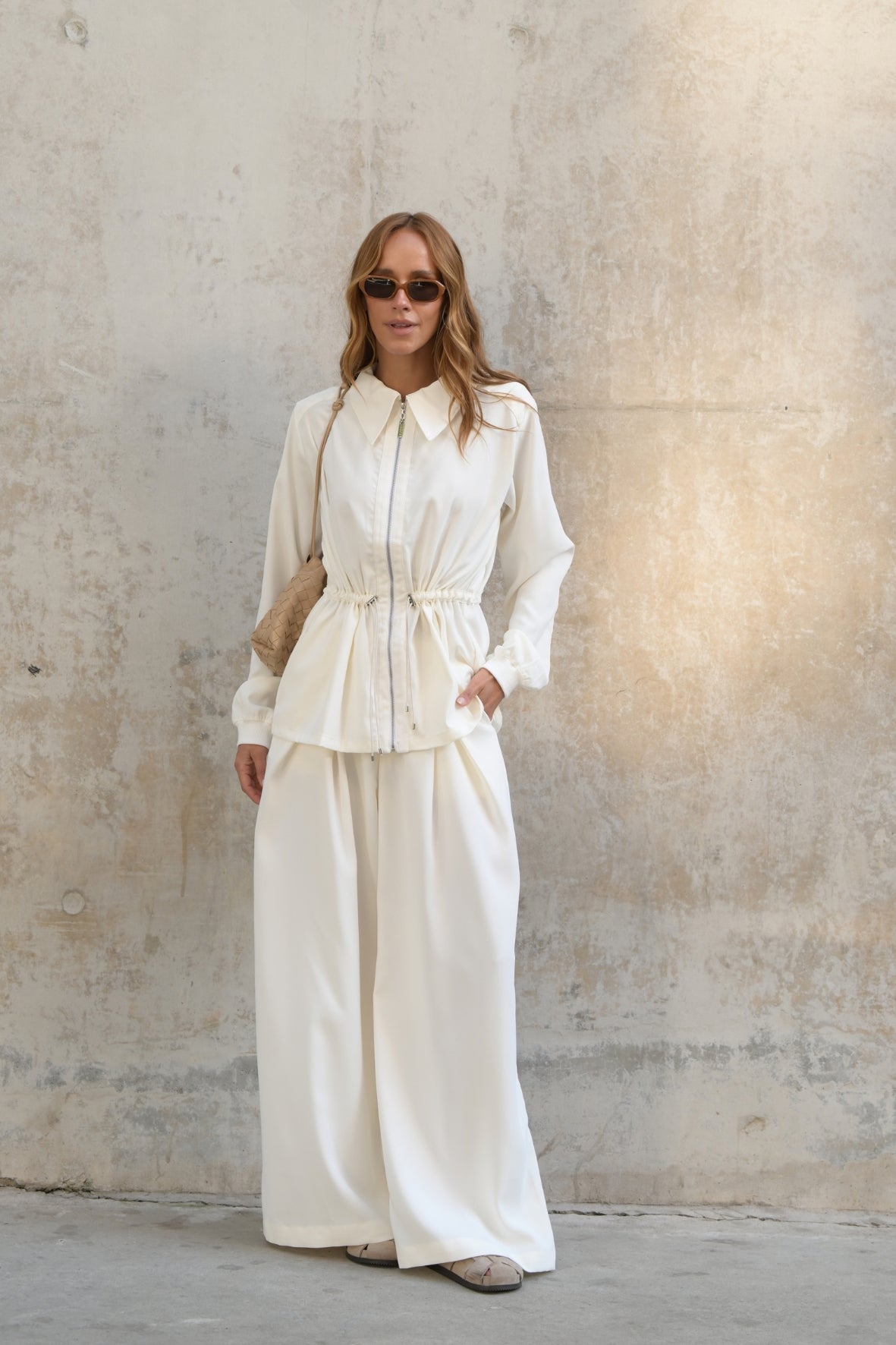 Wide Pants Social Basic White