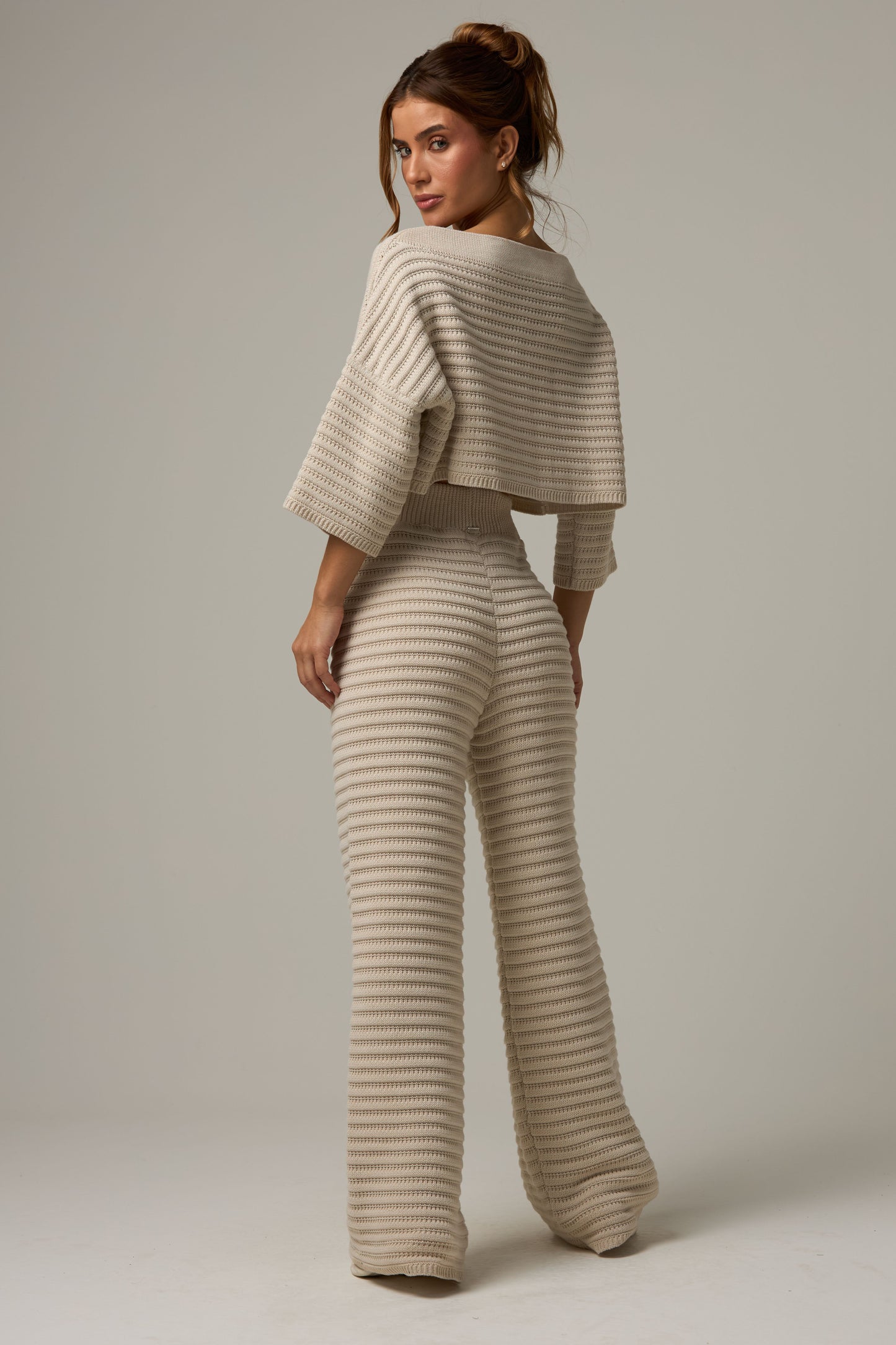 Tricot Wide Pants Off White