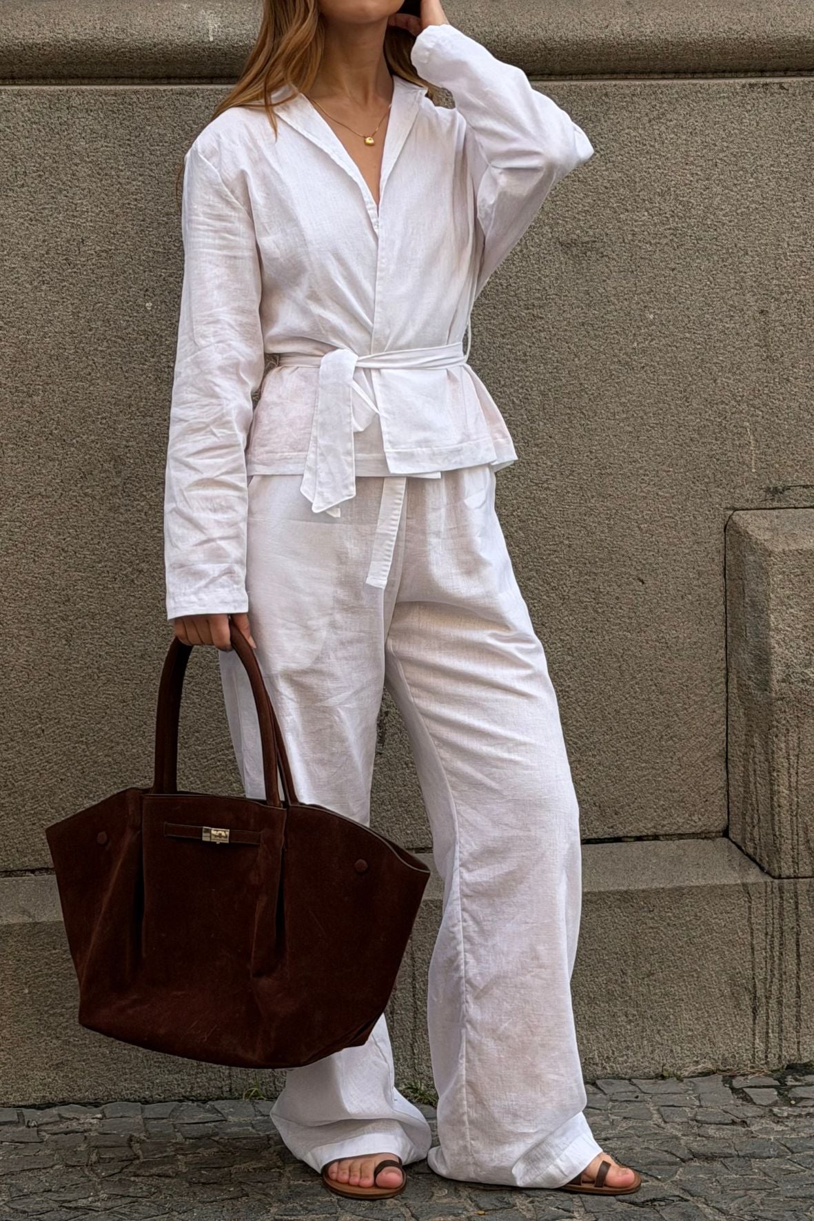 Wide leg Linho White
