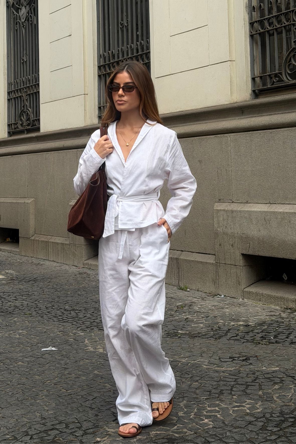 Wide leg Linho White