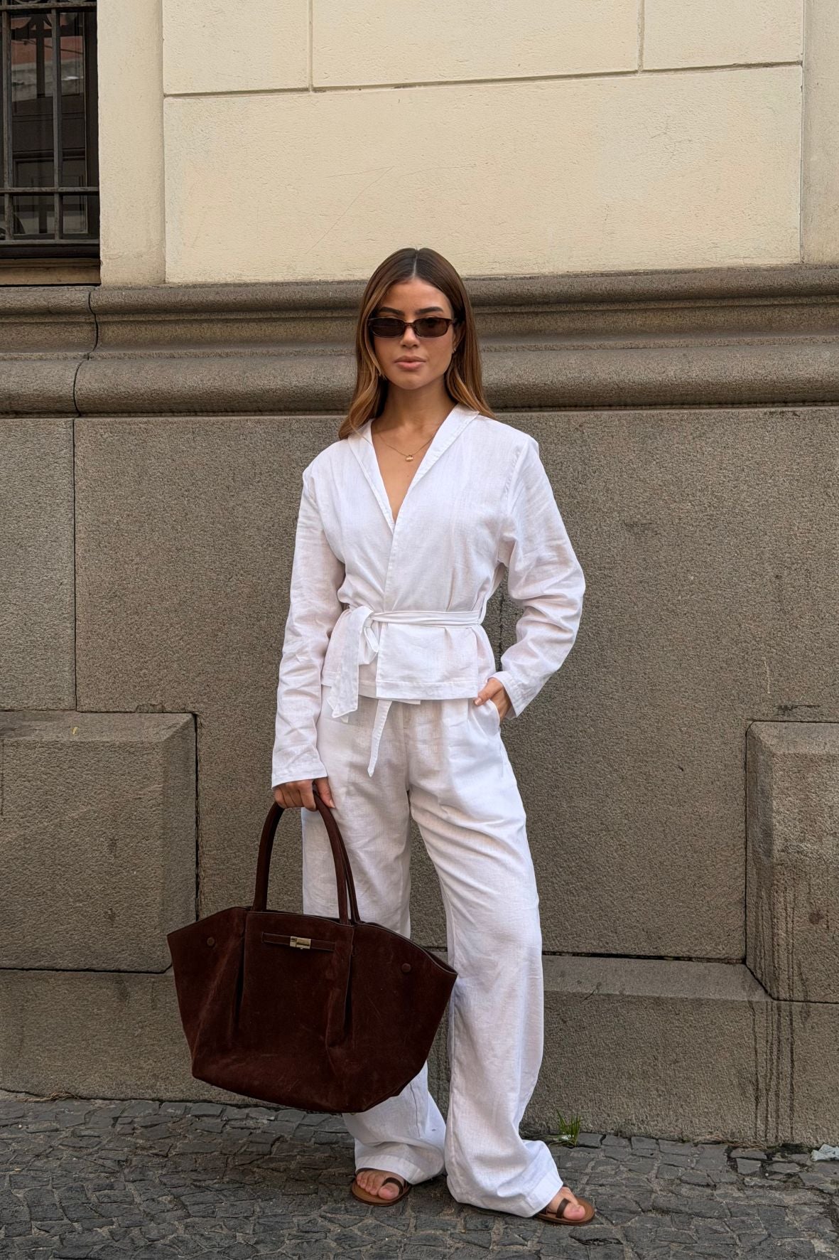 Wide leg Linho White