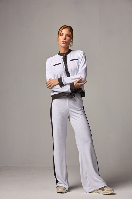 Calça Wide Leg Cozy White&Black