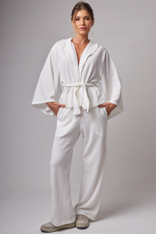 Wide Leg Light Tricot White