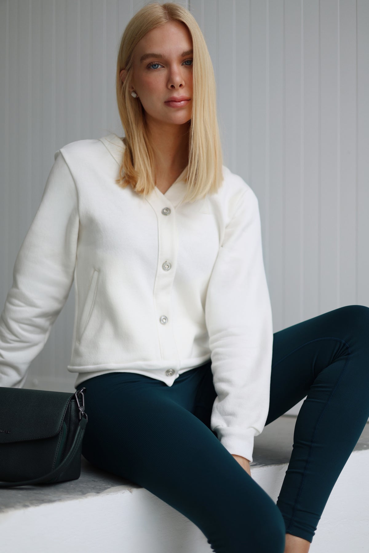 Moletom Cardigan White
