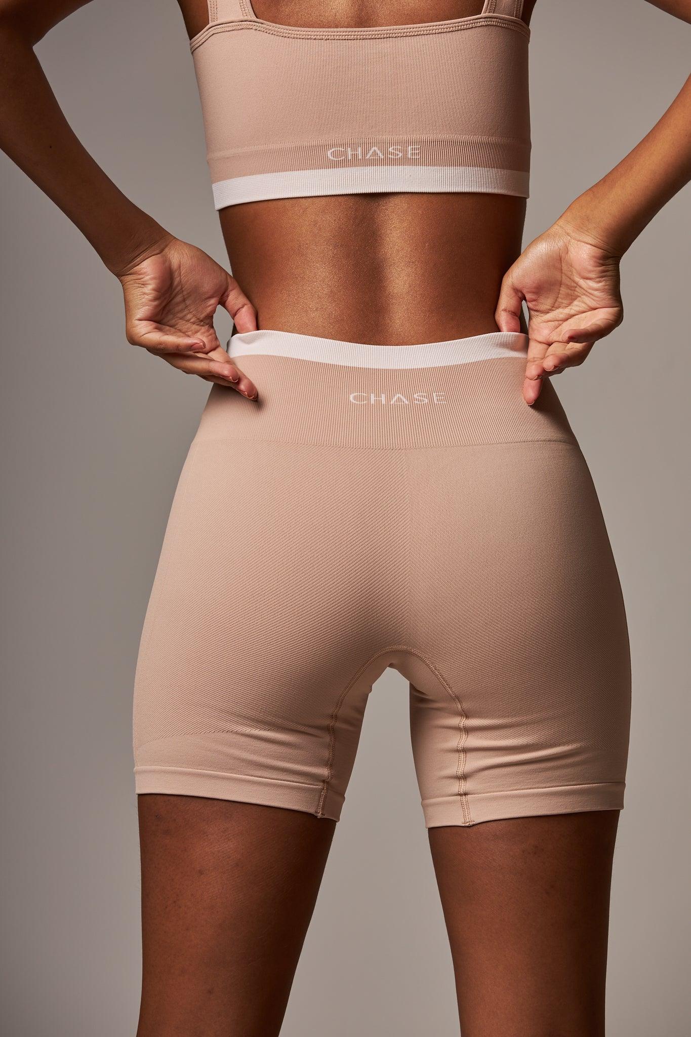 Short Stripe Seamless Brown Nude - chasebrasil.com